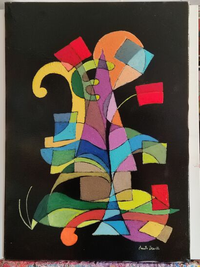 Vaso con fiori - A Paint Artwork by Ernesto  Zanetti 