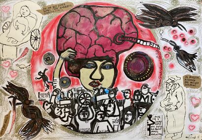 The Brain - escape. - a Paint Artowrk by Iwona Siwek-Front