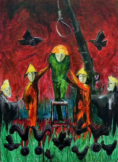 Śmierć poety (Death of the poet) - A Paint Artwork by Aleksander Garncarek