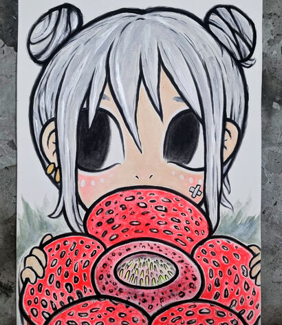 Tribe Girl and Rafflesia - A Paint Artwork by aixa
