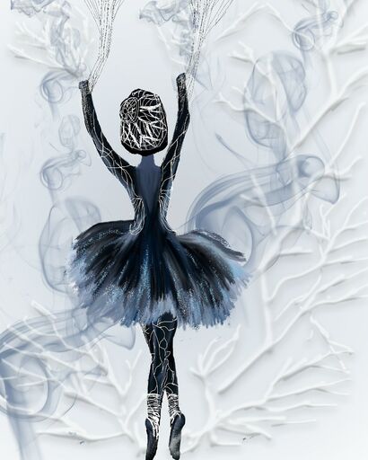 Blue ballerina  - a Digital Graphics and Cartoon Artowrk by ambika  sharma 