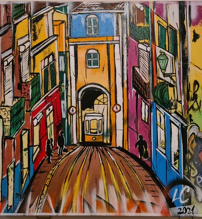 Lisbon - A Paint Artwork by Lungu  Cezar 