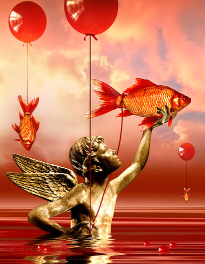Angel-fish  Portrait - A Digital Art Artwork by Stephen Cornwell