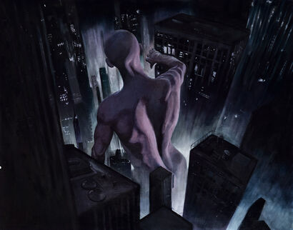 龐大的夢啊難以融入這座城市(Such a Vast Dream, Yet It Struggles to Belong in This City) - a Paint Artowrk by happy