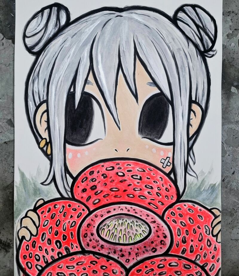 Tribe Girl and Rafflesia - a Paint by aixa