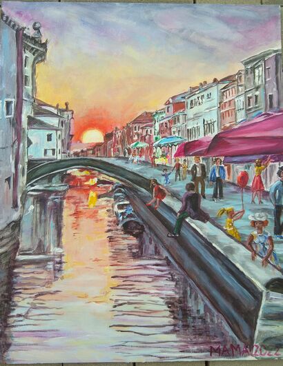 Venice sunset - a Paint Artowrk by Maja