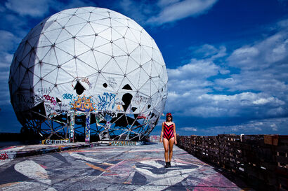Girl at Teufelsberg - West Germany - A Photographic Art Artwork by Vincent Peal