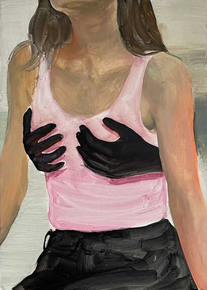 I dreamt about covering my breasts - A Paint Artwork by Diana Zies