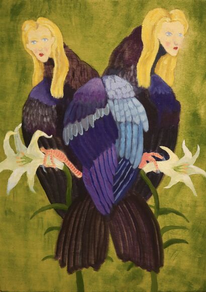 Double-headed Crow - a Paint Artowrk by Yen-Hsu Chou