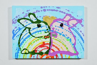 The Innocent Rabbit and the Rainbow - a Paint Artowrk by HsunArt