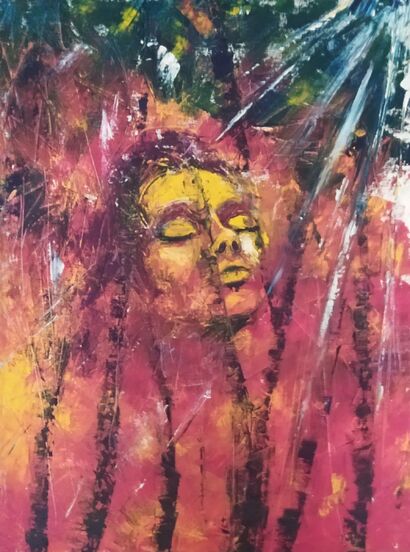 A woman\'s peace - a Paint Artowrk by Mahdieh Moosavinejad