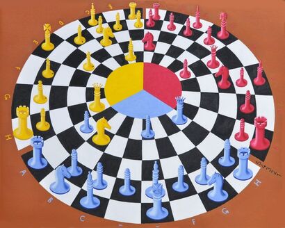Chess-3-bounce  - a Paint Artowrk by Khosrow  Mokori 
