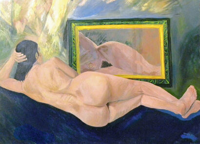 Nello specchio - A Paint Artwork by paolo cazzella o della joie de vivre
