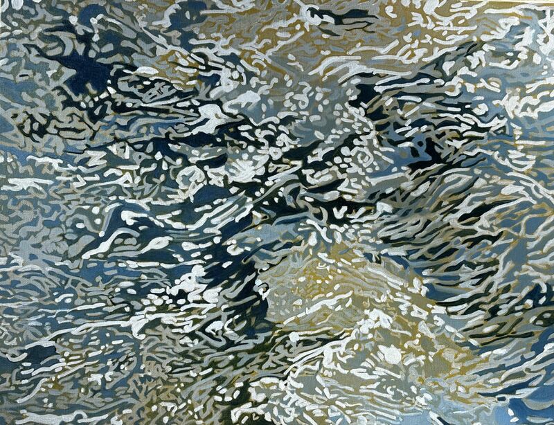 Rough Water & Rocks - a Paint by Gabriella Mirabelli