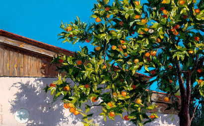 The  Tangerine tree   - A Paint Artwork by Shulamit Near