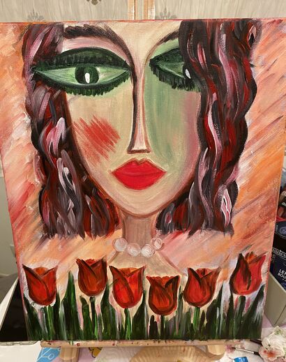 Тюльпанова дівчина - A Paint Artwork by Svitlana  Sokurenko