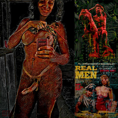 She is a Real Man Violent Man - A Digital Graphics and Cartoon Artwork by MLH