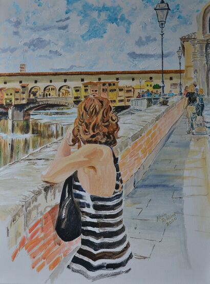 Viewing the Ponte Vecchio - A Paint Artwork by Kevin Robbins