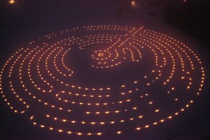 Candles in the labyrinth - A Land Art Artwork by Indrek Nõgu