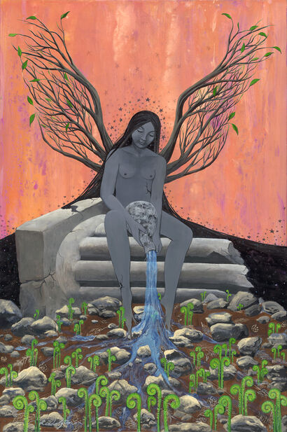 She who Is Becoming - A Paint Artwork by Linda Storm