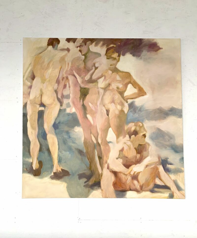 Nude figures reflecting on the human condition - a Paint by Jan Bultheel
