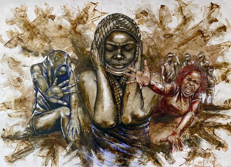 Mourning under pandemic - a Paint by Joart Kabeya