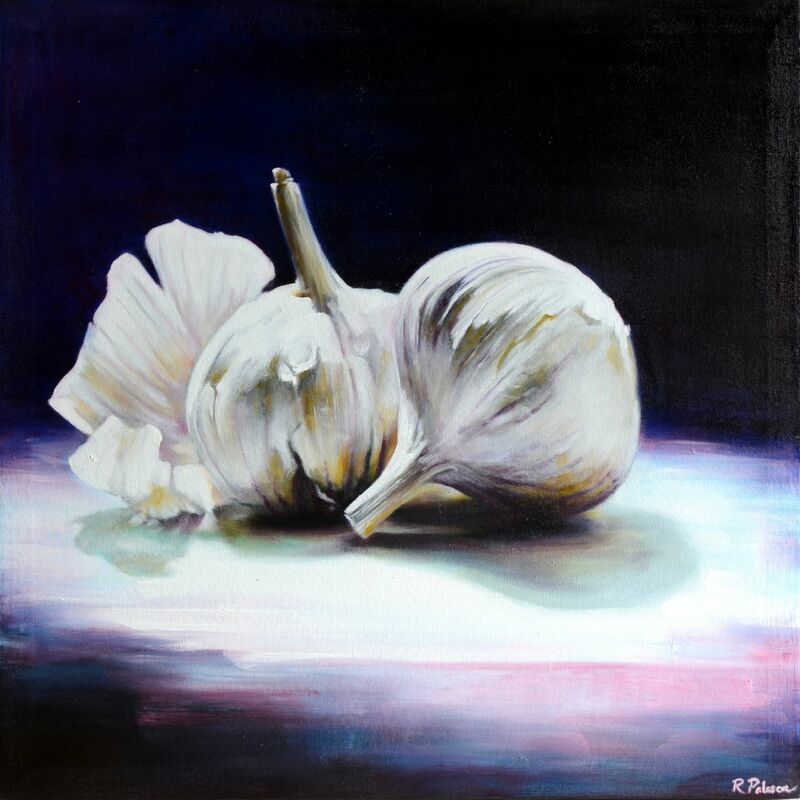 Garlic in Purple - a Paint by R Palesca
