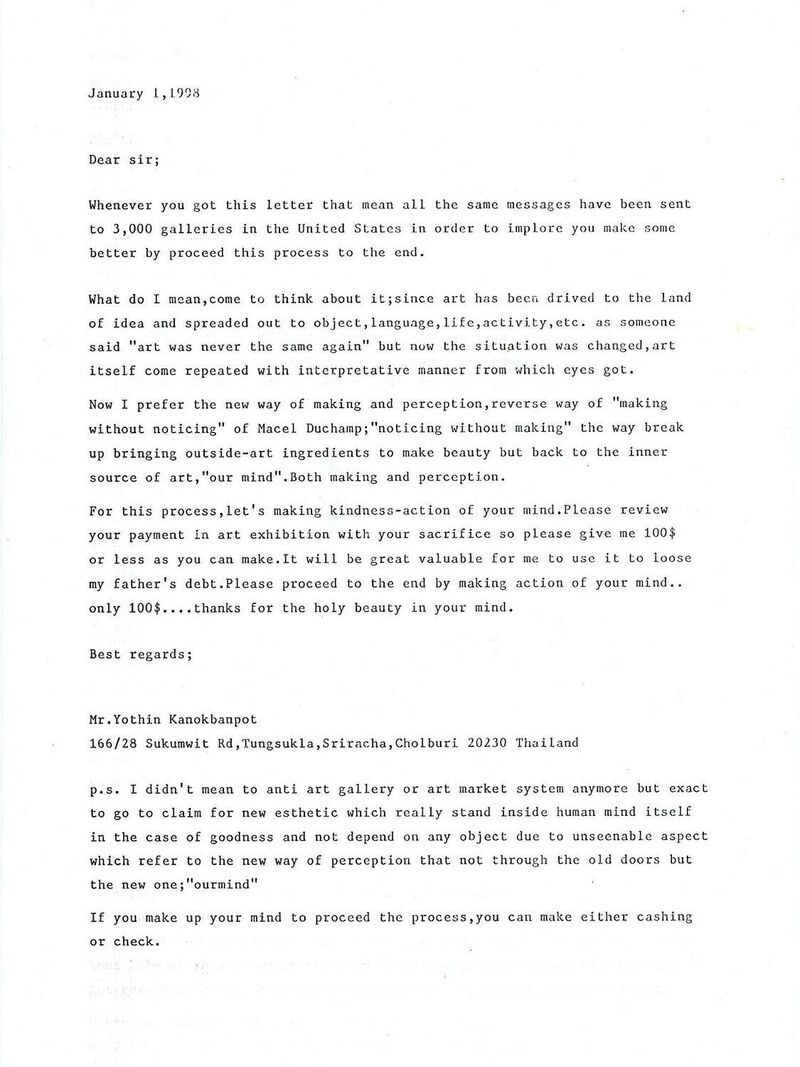 Letter sent to 3,000 galleries with envelopes  - a Digital Art by Yothin Kanokbanpot