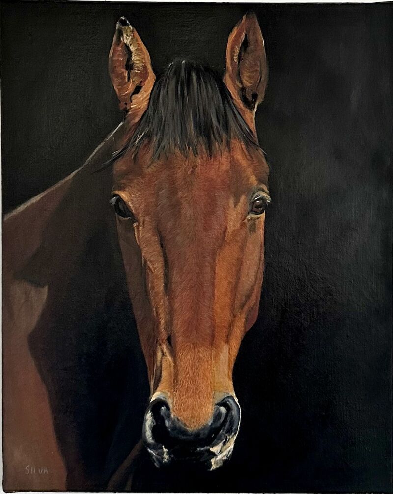 Conversation avec un cheval - a Paintings by Christele Silva Art