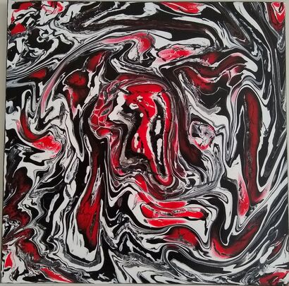 black - red - white - A Paint Artwork by Eliszeba