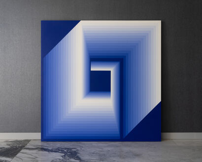 CONSTRUCTION IN PERCEPTION — Journey into Blue — - a Paint Artowrk by Jeu.