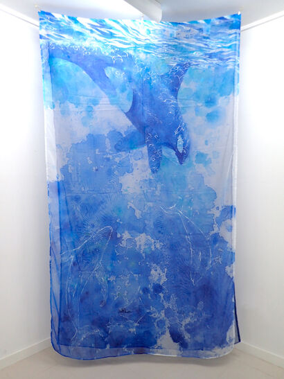 Dyed blue of the sea - A Paint Artwork by Asuka Ishii