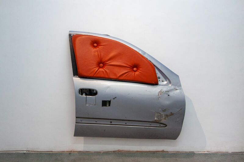 Safety Car Door and Crash Test Dummy Head - a Sculpture & Installation by Chih Chiu