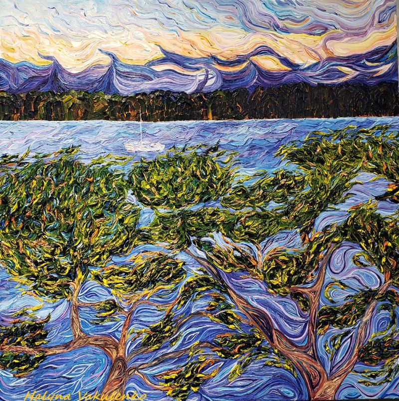 'Cloudy Morning' , Collection 'Infinity Bay' - a Paintings by Dr. Halyna Vakulenko