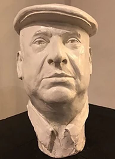 Bust of Pablo Neruda - a Sculpture & Installation by Cristián  Meza
