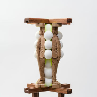 Force Field—Dovetail Joints Feat. Stress Balls - A Sculpture & Installation Artwork by KENG Chieh-Sheng