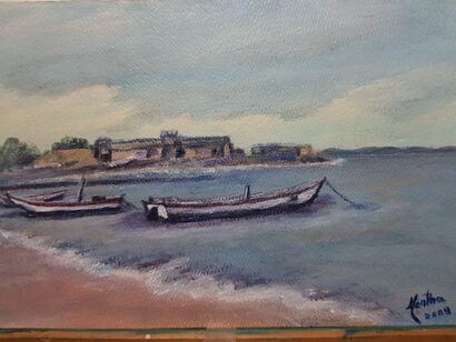Embarcaciones en la bahía - a Paint Artowrk by Martha Rojas