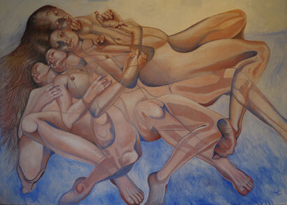Sleeping Nude - A Paint Artwork by John Shelton