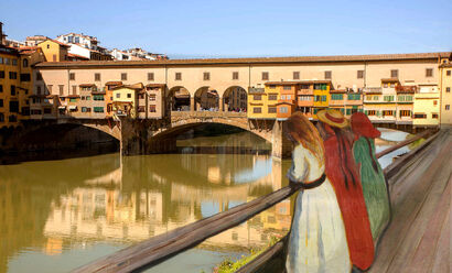 L'arte di guardare l'arte - Ragazze sul ponte - A Digital Graphics and Cartoon Artwork by Luana Marchese 