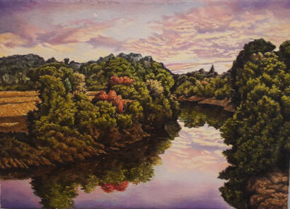 Alba sul fiume - A Paint Artwork by Roberto Loiudice