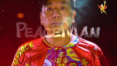 The appearence of first immortal superhero peacemaker PeaceMan - a Video Art Artowrk by Lucky Lee