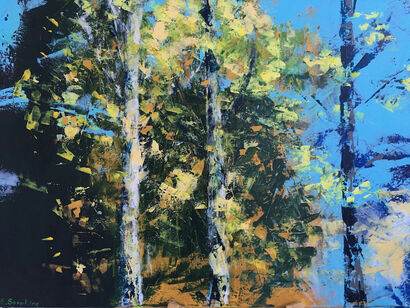 Three Birch Trees - A Paint Artwork by Elenartkoss