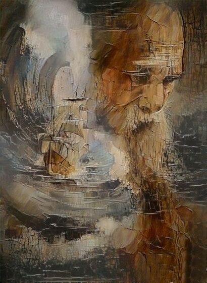 the old man and the sea - a Paint Artowrk by jove