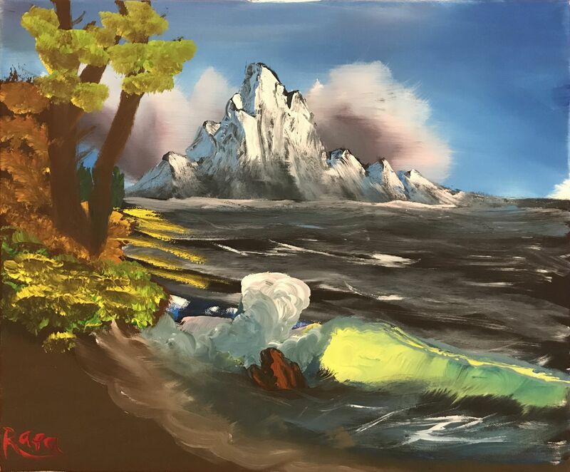 Mountains in the sea - a Paint by Rafa