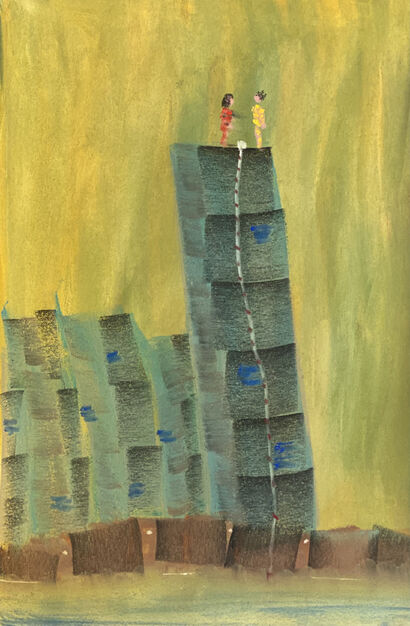 “Escaladores.”  (登山者) - a Paint Artowrk by Erick-Antonio