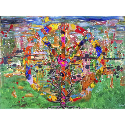 Peaceful tree - A Paint Artwork by Alexandra Knabengof