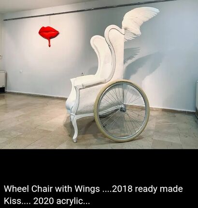 Wheel Chair with Wings - A Sculpture & Installation Artwork by Ugur Caki