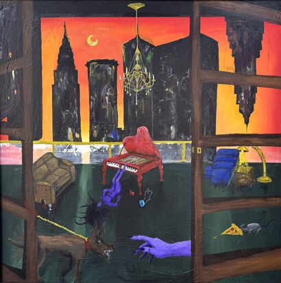 Purple Fever in Manhattan - a Paint Artowrk by Juan Pablo Plasencia