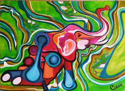 Elefantino - A Paint Artwork by Cocca