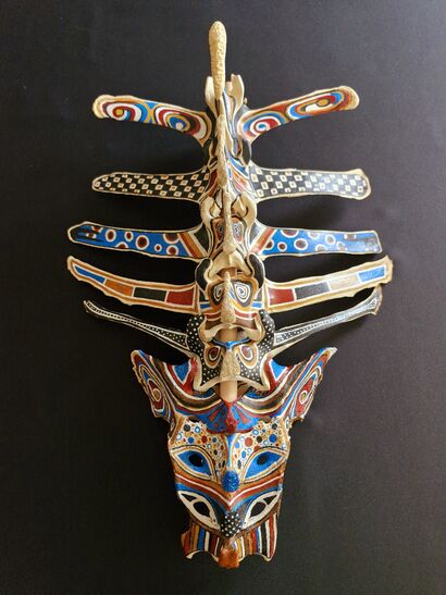 Totem l\'envolée bleue - a Paint Artowrk by JOAN BREUIL